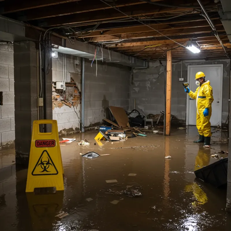 Flooded Basement Electrical Hazard in Red Bay, AL Property